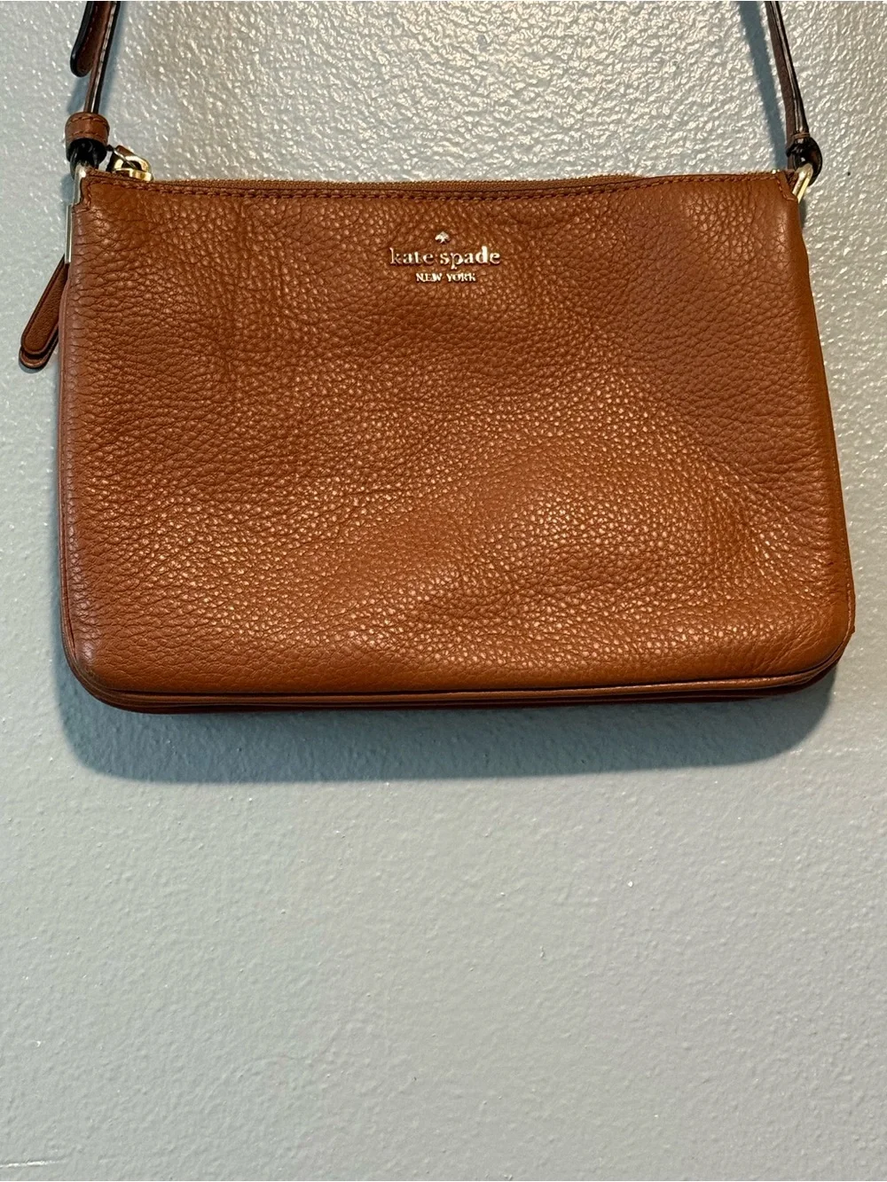 kate spade Brown Pebbled Leather Crossbody Bag